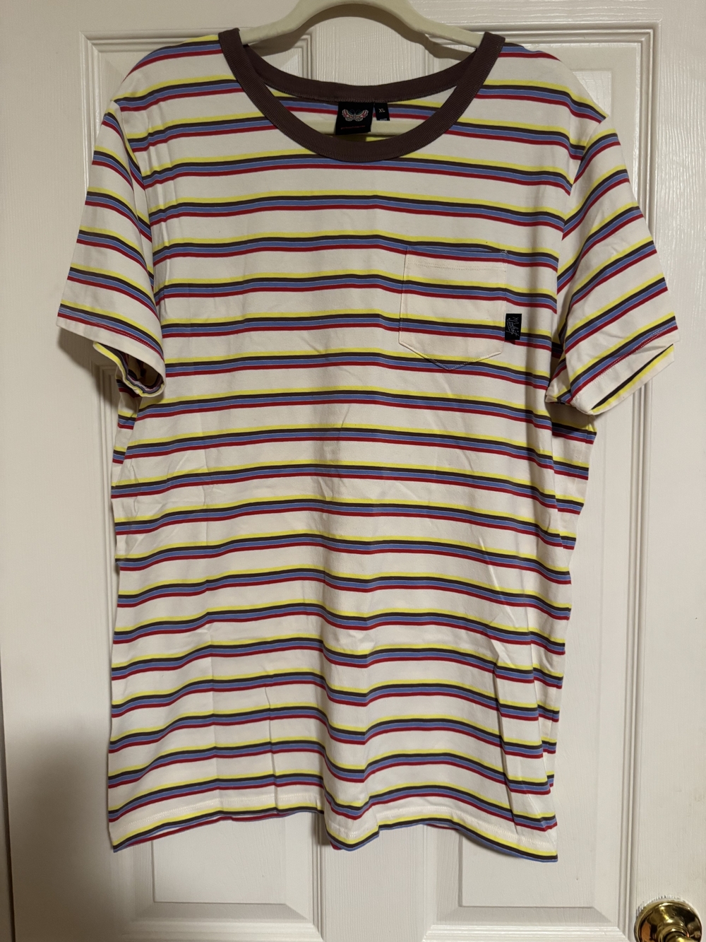 Women’s "Tommy" Multicolor Striped Short-Sleeve Pocket Tee